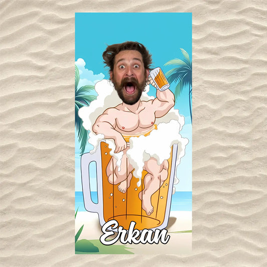 Piloji Personalized Beach Towel Man Funny
